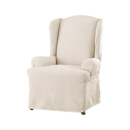 Sure Fit Ticking Stripe Wing Chair Slipcover Walmart