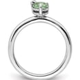 thumbnail image 2 of Sterling Silver Rhodium-Plated Polished Green Quartz & White Topaz Ring (Size 6) Made In Thailand qr7421ag-6, 2 of 5