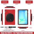 thumbnail image 3 of XYX Case for Samsung Galaxy Tab S10 FE+ 13.1 inch X620/SM-X626B, 360 Degree Rotating Hand Grip Shockproof Cover with Shoulder Strap, Red, 3 of 7