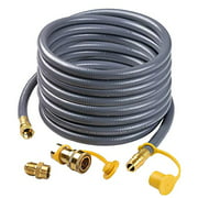 Camplux 24 Feet 1/2 Inch Natural Gas Grill Hose, Propane Gas Hose with Quick Connect/Disconnect Fittings 3/8 Female to 1/2 Male Adapter for Low Pressure Outdoor Appliance
