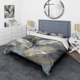 thumbnail image 1 of Designart "Impressions Of Bohemian Energy Gold And Grey II" Boho Feather Bedding Covert Set - Traditional Gold Geometric Bed Set With 2 Shams, 1 of 6