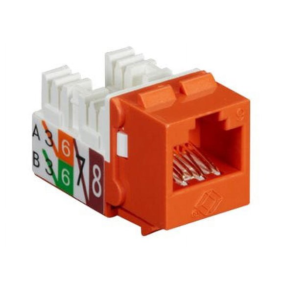 Black Box 25-Pk Orange Unshielded Cat6 Ke Ystone Jack 110 Punchdown Taa, FMT636-R3-25PAK (2PD132)