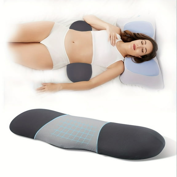 1pc Lumbar Support Pillow for Sleeping, Hip And Knee Comfort, Removable Nylon Cover, Gray, Ideal for Pregnant Women And Bedroom Use