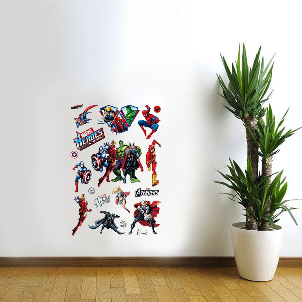 The Avengers 3D Wall Sticker Cool Superhero Wall Decal Art Boy s Bedroom Playroom Decor for Child 17.7 23.6inch Walmart