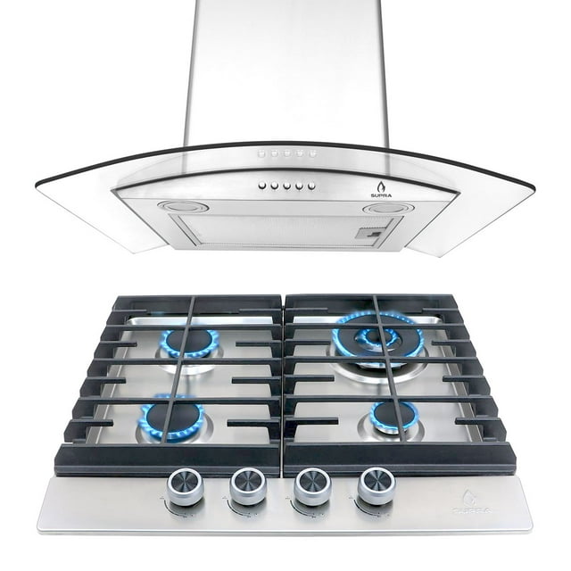 Combo Supra campana y parrilla en acero inoxidable de 60 cm