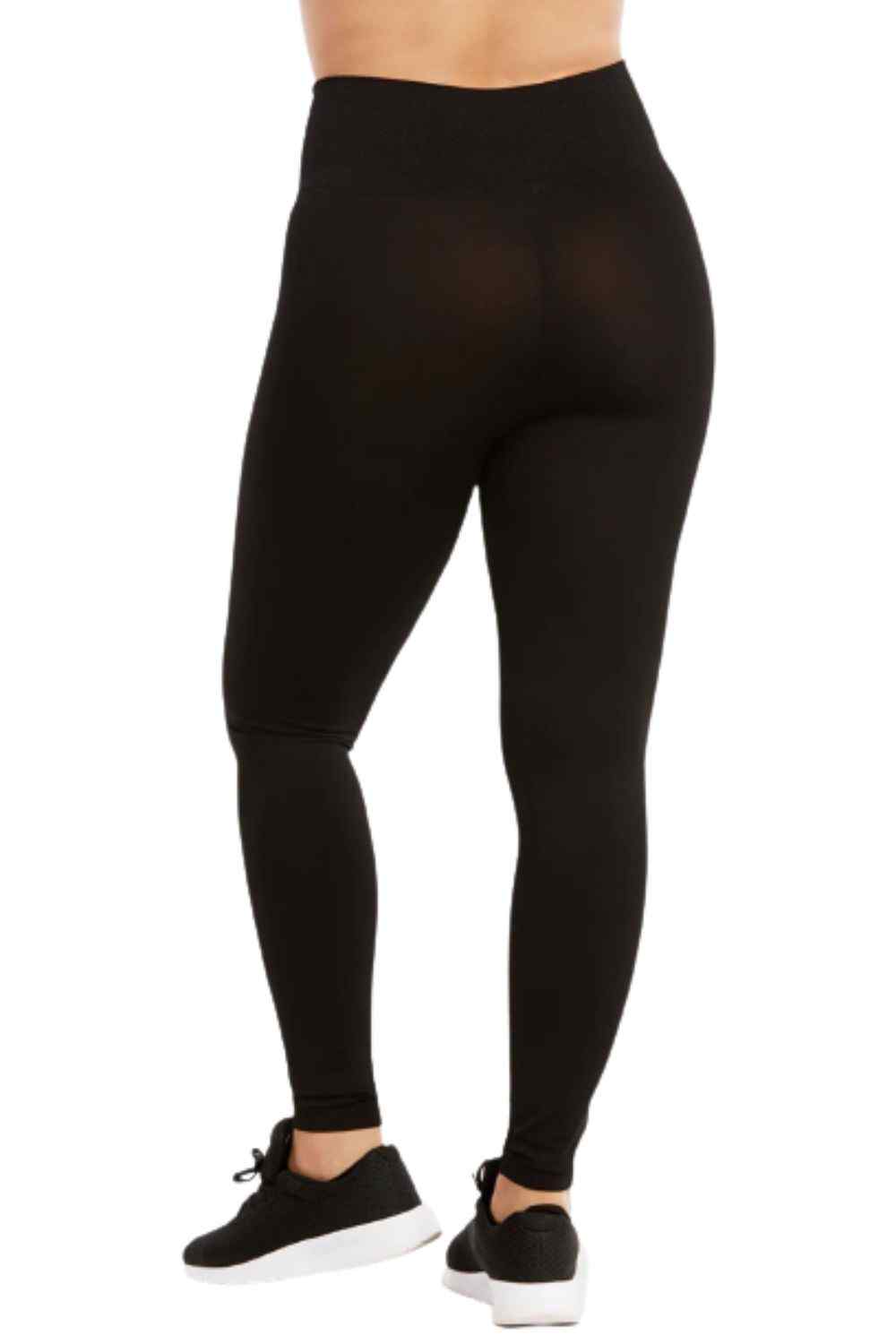 Ladies High Waist ExtraWide Band Leggings, Black, Plus Size, 1 Piece