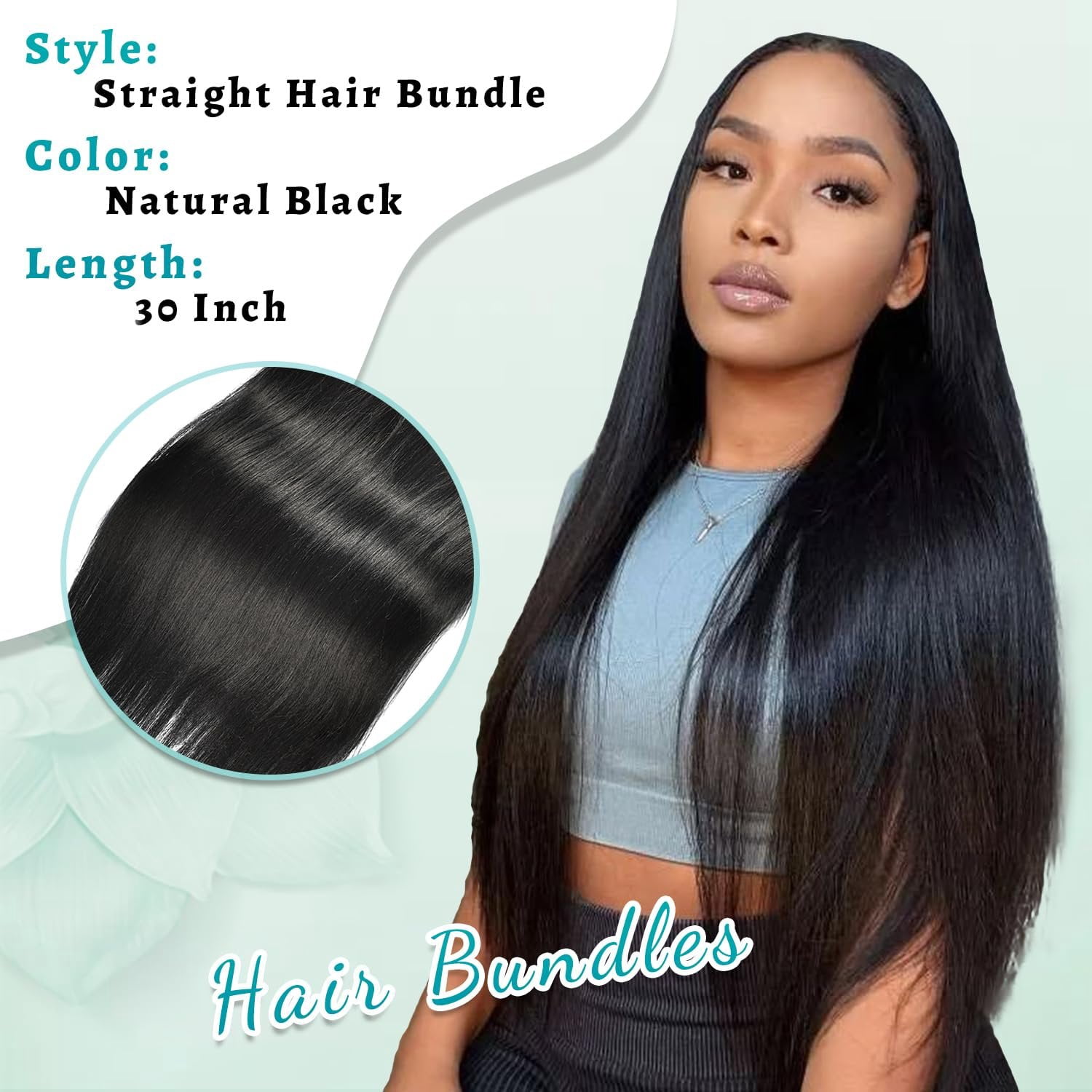 Brazilian Straight Hair  Human Hair Texture Protein Filament 30 30 Inch Long Straight Bundle Sew In Weave 2   Real Soft Hair Extensions,  Black