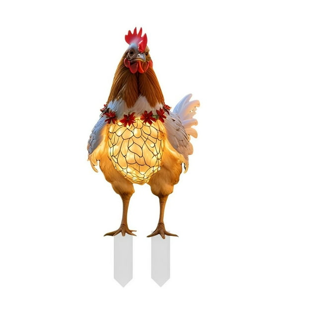 asddcavvf Christmas Animal Outdoor Garden Chicken Ground Plug Decoration Outdoor Christmas Animal Ground Plug 2D Small Garden Flags for outside with Sign Language Garden Label Outdoor Metal Cards for