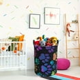 thumbnail image 5 of Cute Dog Paw Print Printed Folding Laundry Basket - Large Capacity Oxford Cloth Clothing Storage Basket, with Sturdy Handle, Space-saving Design Suitable for Bedrooms, Bathrooms and Home Storage, 5 of 7