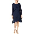 thumbnail image 1 of SLNY Vestido de gasa con gradas para mujer, azul, 12 SLNY escalonado, 1 of 1