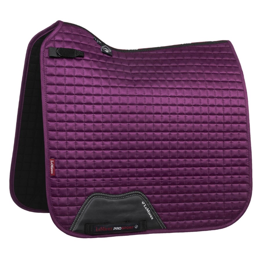 LeMieux Suede Dressage Square Saddle Pad Plum Large