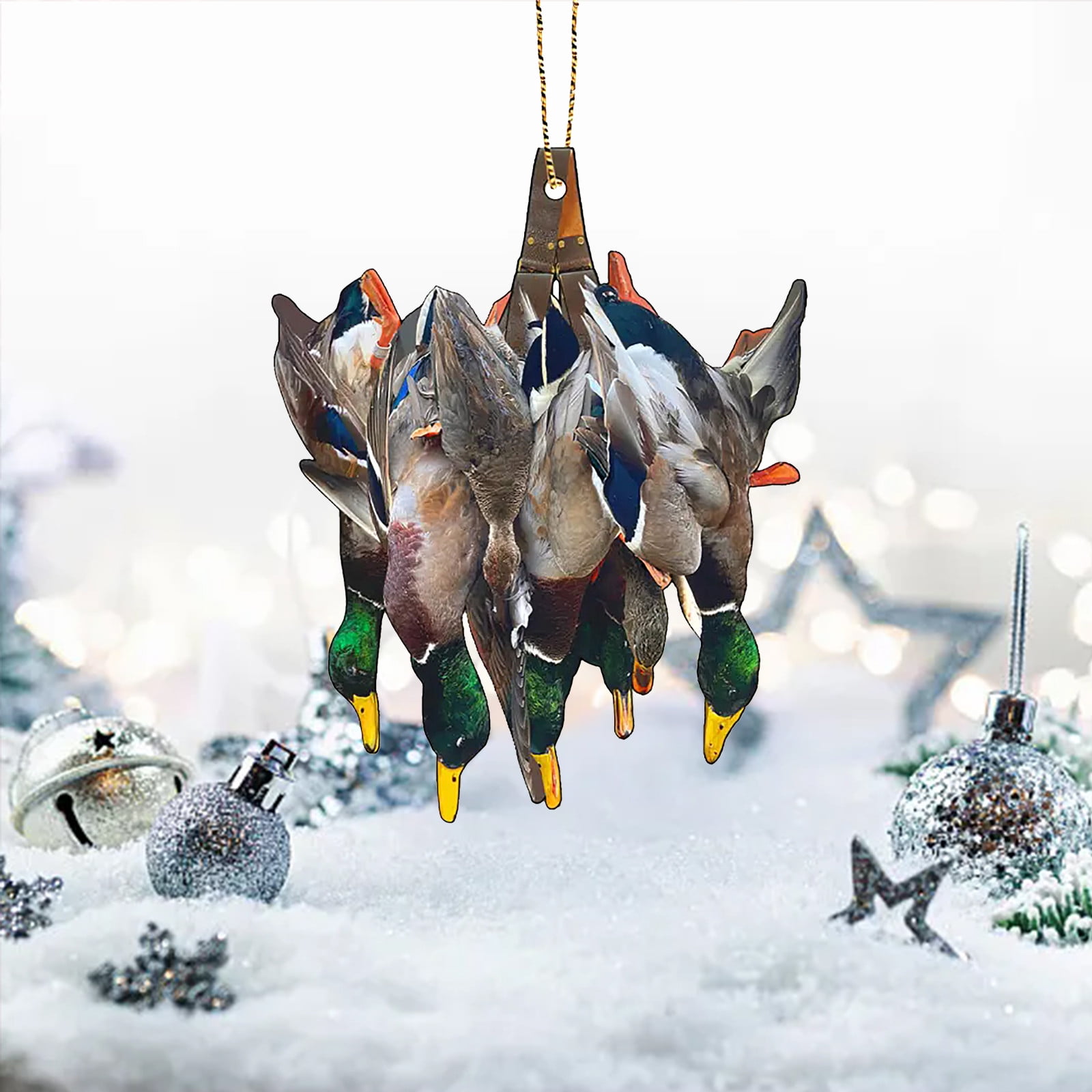 SLYNSHome Ornement De Canard De Noël, Décorations Suspendues Mignonnes Pour Arbre De Noël Pendentifs Animaux Pour Intérieur De Voiture, Mur, Fenêtre, Décoration Intérieure