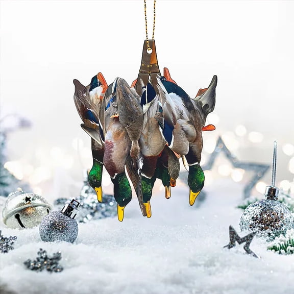 Duck Hunting Acrylic Ornament - 8in Hanging Pendant, Suitable for Christmas Tree, Car Interior, Hunting Theme Home Decor, Durable Acrylic Material​,Multicolor,1pcs
