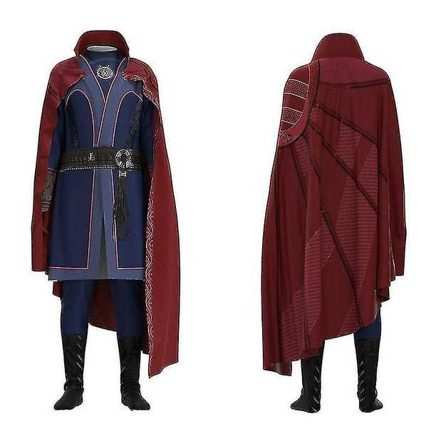 Disfraz de Doctor Strange Cosplay con collar anillo Steve manto rojo bata Halloween carnaval fiesta traje para niños adultos
