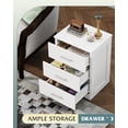 thumbnail image 6 of GALAXHERO 3 Drawer Night Stands for Bedroom, White Tall Nightstand with Storage Cabinets, Wooden Bedside Table End Table for Living Room, 6 of 7