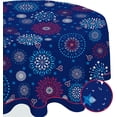 thumbnail image 3 of 4th of July Tablecloth Patriotic Decorations Red White and Blue Print Fireworks Memorial Day Backed Table Cloth American Flag Indoor/Outdoor/Pool/Party(Round 60" × 60"), 3 of 6