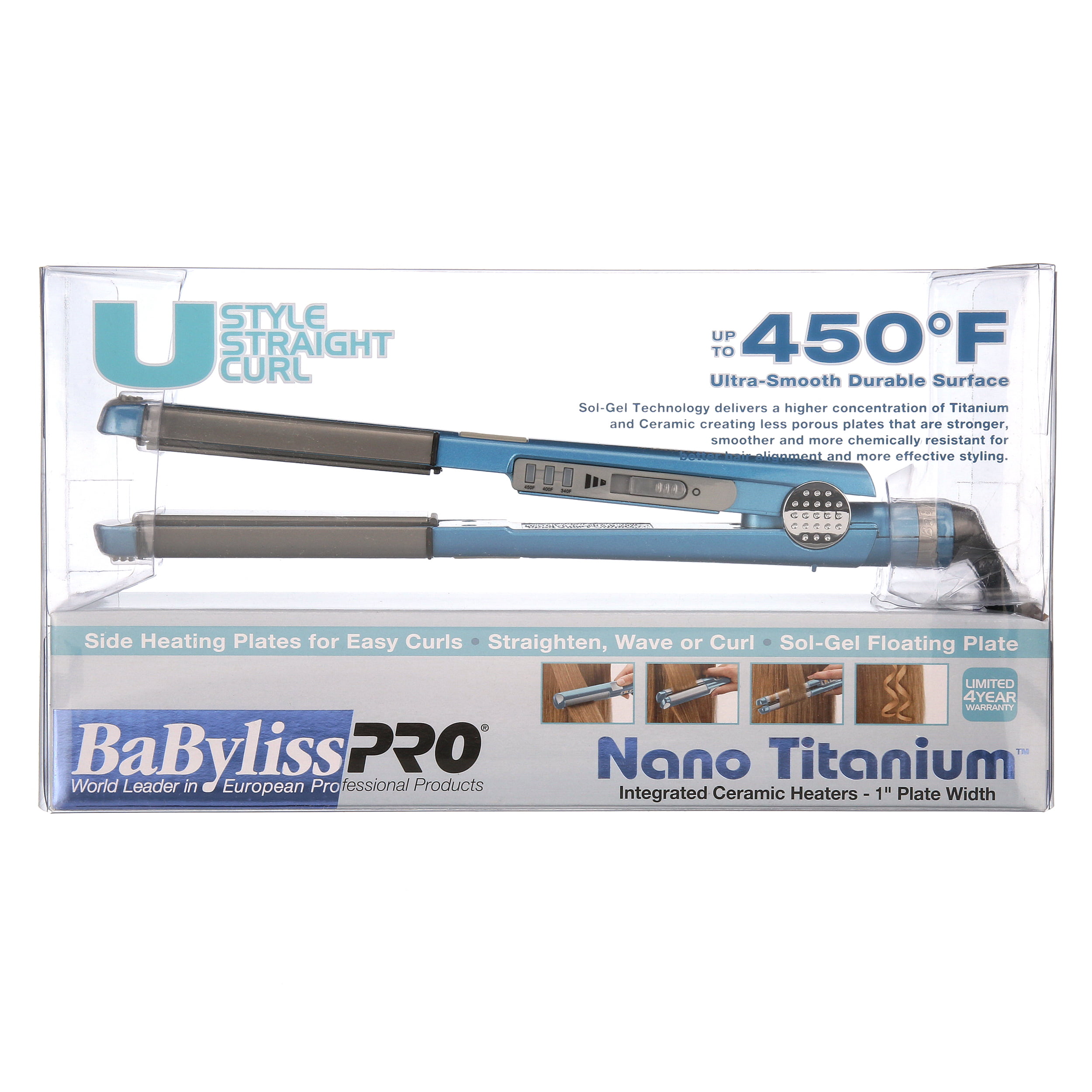 ($139 Value) Babyliss Pro Nano Titanium U-Styler Hair Straightening Flat Iron, 1