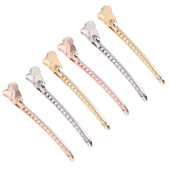 Supvox 6Pcs Small Alligator Hair Clips for Bows Durable Aluminum Alloy Hair Decoration