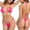 Hot Pink Swimsuit Two Piece Bikini Set for Women, variant on Women Trendy Triangle Micro Bikini Set Push Up Padded Swimsuit Adjustable Spaghetti Strap Bathing Suit Tie Side Thong Beachwear Two Piece Swimwear Red 4