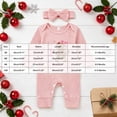 thumbnail image 3 of felwors Infant Baby Girl Fall Outfit Sweatshirt Romper Ribbed Letter Print Jumpsuit Long Sleeve Bodysuit Cute Newborn Clothes, 3 of 7