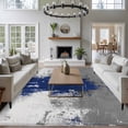 thumbnail image 3 of Navy Blue Cement Gray Area Rugs 6'x9', Washable Small Throw Rugs for Kitchen Dining room, Modern Abstract Art Blue Indoor Outdoor Rug Non-Slip Low Pile Carpet Runner Reversible Floor Mats, 3 of 8