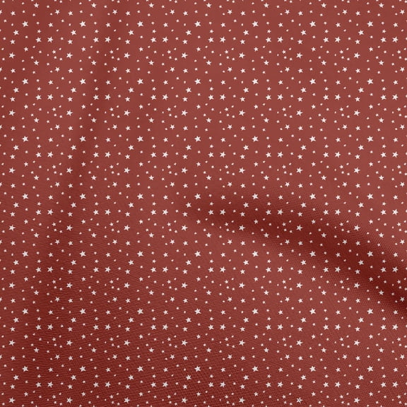 oneOone Cotton Flex Maroon Fabric Stars Sewing Fabric By The Yard Printed Diy Clothing Sewing Supplies 40 Inch Wide