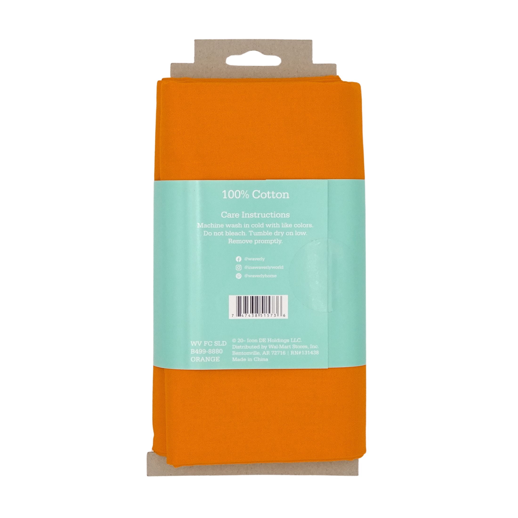 Waverly Inspirations 2 Yard Cut 100% Cotton Solid Fabric, Orange, 44" Wide for Quilting & Sewing