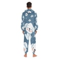 thumbnail image 6 of White Puppy Flowers Adult Onesie Pajamas Slim Fit Christmas One Piece Suit Pjs for Women and Men Hooded Zipper, 6 of 7