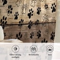 thumbnail image 6 of Brown Beige Semi Sheer Curtains Drapes for Living Room, Bedroom, French Doors Window 72 Inches Long, Rustic Farmhouse Dog Paw Vintage Rod Pocket Chiffon Curtain Drapery Voile Draperies Panel, 6 of 8
