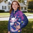 thumbnail image 3 of Uorisanigo Girls Half Zip Collar Sweatshirts Cute Axolotl Planet Casual Essentials Long Sleeve Pullover Top Fashion Oversized Kids Athletic Sweatshirt Jacket for Sports and Daily Wea, 3 of 7