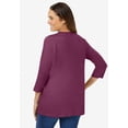 thumbnail image 2 of Woman Within Plus Size Perfect Three-Quarter Sleeve V-Neck Tee (Petite Available), 2 of 6
