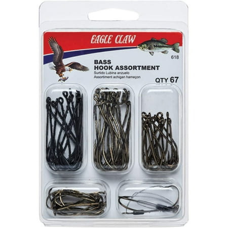 UPC: 0047708140645 | Eagle Claw 618H Bass Hook Assortment Hooks and Assorted Sizes