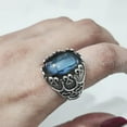 thumbnail image 2 of Labradorite Mans Ring, Natural Blue Fire Labradorite, Unisex Ring, Silver Jewelry, 925 Silver Ring, Birthday Gift, Heavy Men Ring, Arabic Design, Ottoman Style Ring, Christmas, Turkey Mens Signet Ring, 2 of 7