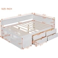 thumbnail image 5 of Full Size Daybed with 4 Drawers and Shelves, Wooden Daybed Captain Bed with Wood Slats Support, Elegant Design Daybed for Dorm Bedroom Guest Room, 5 of 9