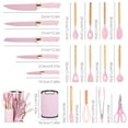thumbnail image 2 of HEESEM 19-Piece Silicone Kitchen Utensil & Knife Set - Heat-Resistant Cooking Tools Non-Stick Safe Gift for Mom or Women Pink, 2 of 7
