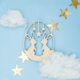 thumbnail image 3 of Wood Easter Egg Cutout w/ Bunnies & Stars, 8-Inch, 1/8 Inch Thick, Pack of 10 Easter Crafts, for Basket Stuffers & Ornaments, by Woodpeckers, 3 of 5