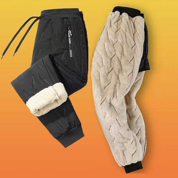 Pantalón de yoga grueso para hombre Pantalones térmicos de lana cálidos de invierno (pies atados negros 5XL)