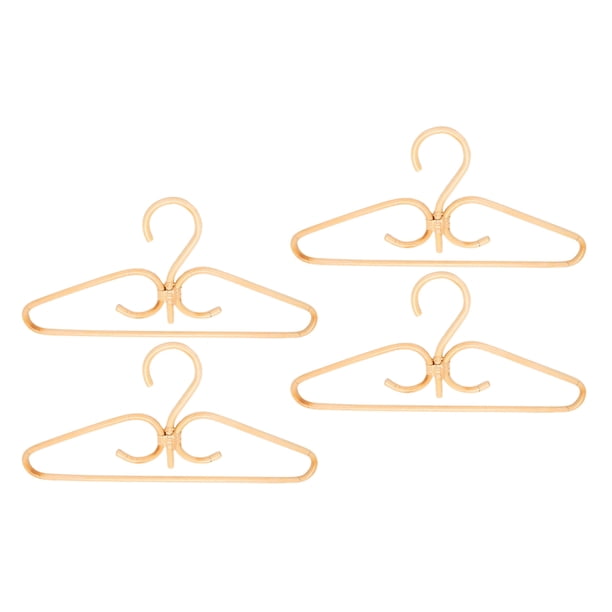 Colgador de Ropa de Ratán de 4 Piezas Colgador de 3 Tejido Una Mano de Ratán Natural para El Hogar Armario Decoración de Tienda de Ropa 40X20cm
