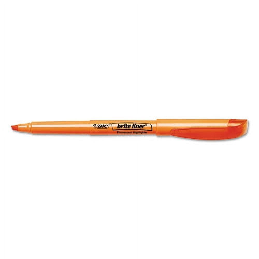 Brite Liner Highlighter, Fluorescent Orange Ink, Chisel Tip, Orange/black Barrel, Dozen | Bundle of 2 Dozen