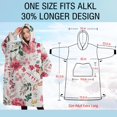 thumbnail image 4 of Oversized Wearable Blanket Hoodie,Pioneer Flower Floral Print Pattern Sherpa Blanket Hoodie with Super Pockets,Super Warm Fuzzy Pullover for Women & Men, 4 of 6