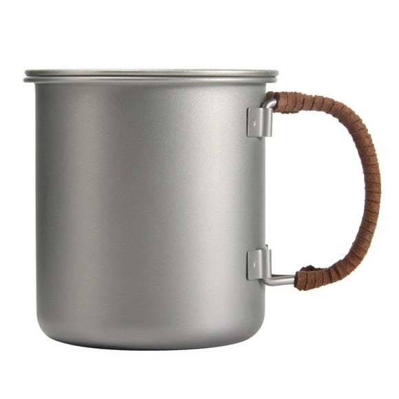 Ultralight 450ml Titanium Coffee Cup Tea Cup Water Mug with Foldable Handles for Home Outdoor