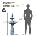 thumbnail image 4 of 48.03" Outdoor Water Fountain, 3-Tiers water feature Outdoor Freestanding Waterfall Fountains for Garden, Patio, 4 of 9
