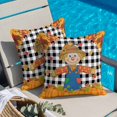 thumbnail image 2 of Throw Pillow Covers, Thanksgiving Pumpkin 16x16 Pillow Covers for Couch/Sofa/Bed, Fall Straw Man Leaves Farmhouse Plaid Decorative Square Linen Cushion Pillowcase for Home Decor, 2 of 9