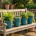 thumbnail image 2 of Bloem Saturn 5" Round Plastic Planter - Indoor/Outdoor, Snap-in Saucer & Drainage Holes, Bermuda Teal, 4-Pack, 2 of 9