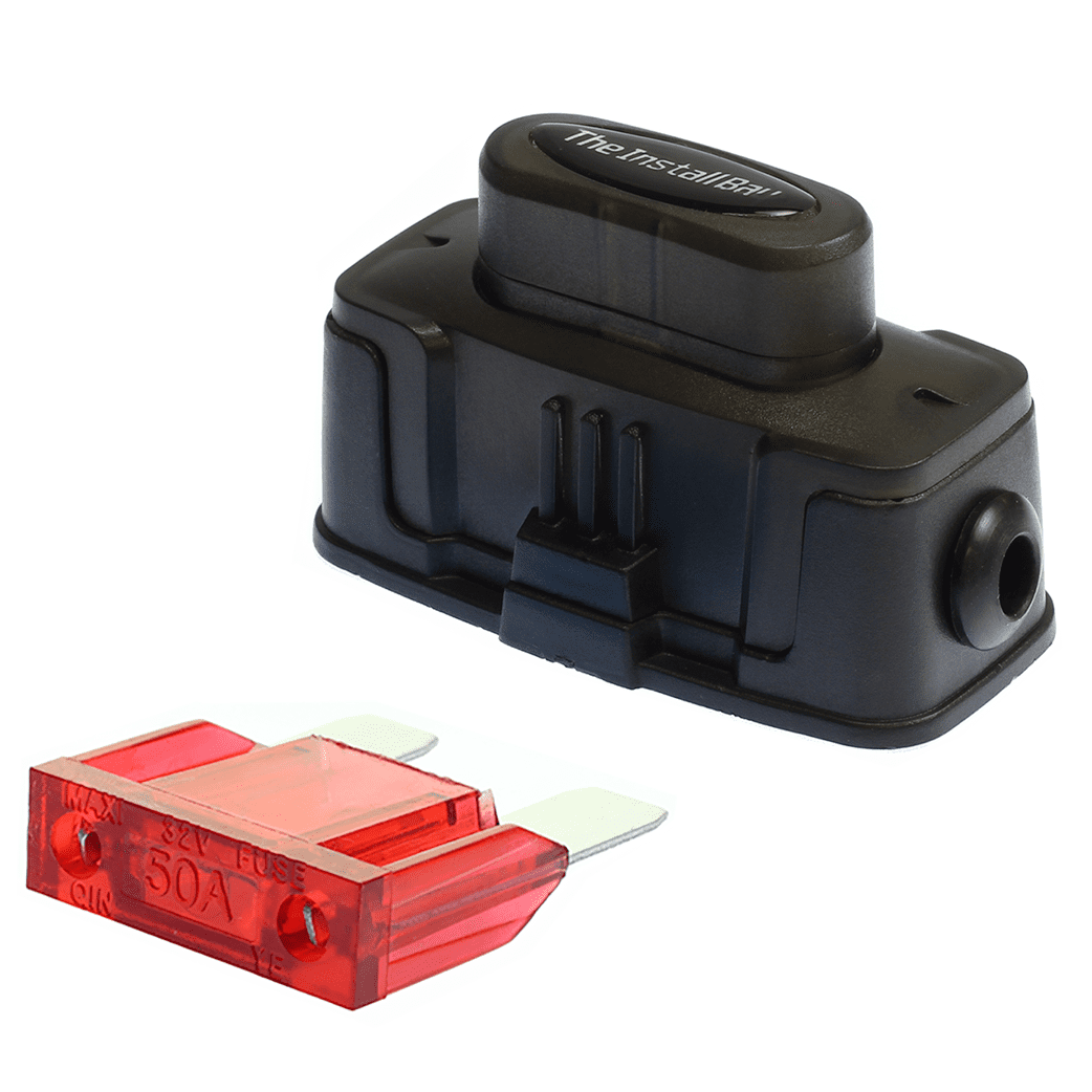 MAXI Inline Fuse Holder Fuseholder Install Bay 4 6 8 Gauge & 50 Amp