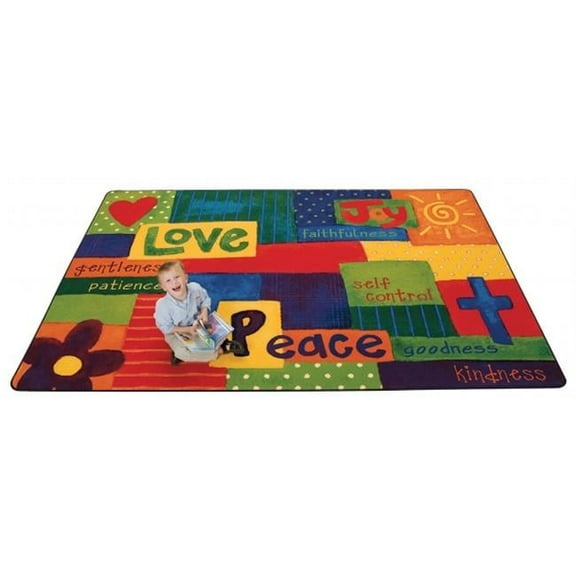Carpets for Kids 90115 Spiritual Fruit Painted Rug- 5 ft. 5 in. x 7 ft. 8 in.