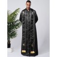 thumbnail image 5 of TiaoBug Men's Priest Robe Metallic Shiny Clergy Dress Pastor Preachers Cassock Worship Gown Church Outfit Black S, 5 of 7