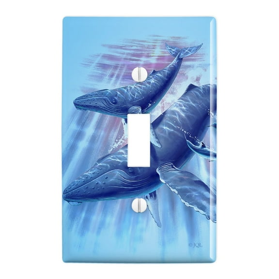 Humpback Whales Ocean Dance Plastic Wall Decor Toggle Light Switch Plate Cover