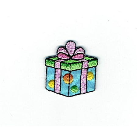Bow Tie Applique - Gift/Present - Blue/Green - Pink Bow - Iron on Applique - Embroidered Patch