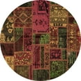 thumbnail image 1 of Ahgly Company Indoor Round Oriental Brown Modern Area Rugs, 3' Round, 1 of 4